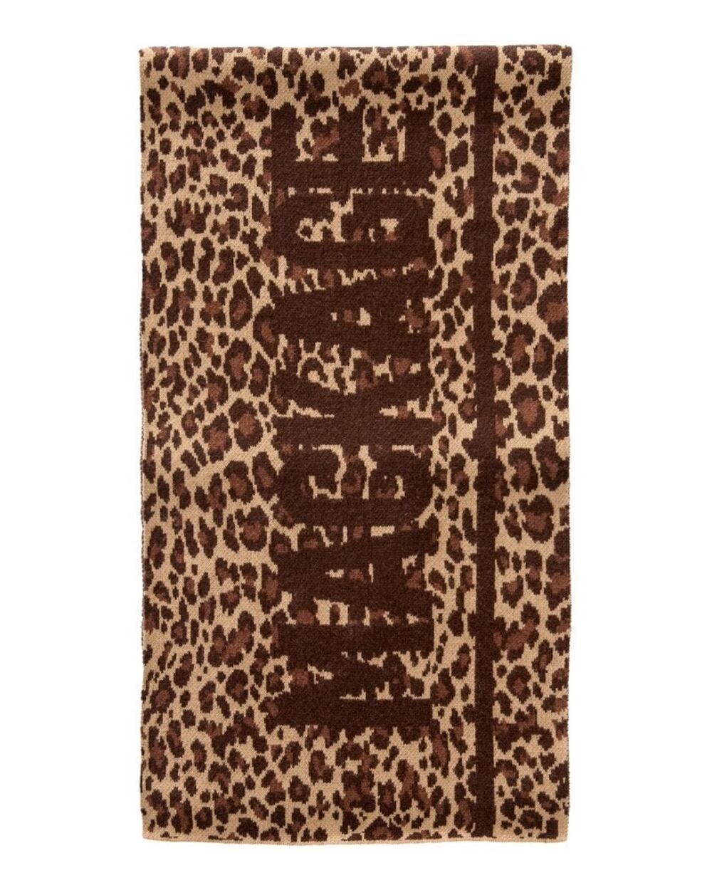 Juno-A Jacquard Leopard Spot Recycled Merino Wool Blend Scarf OS